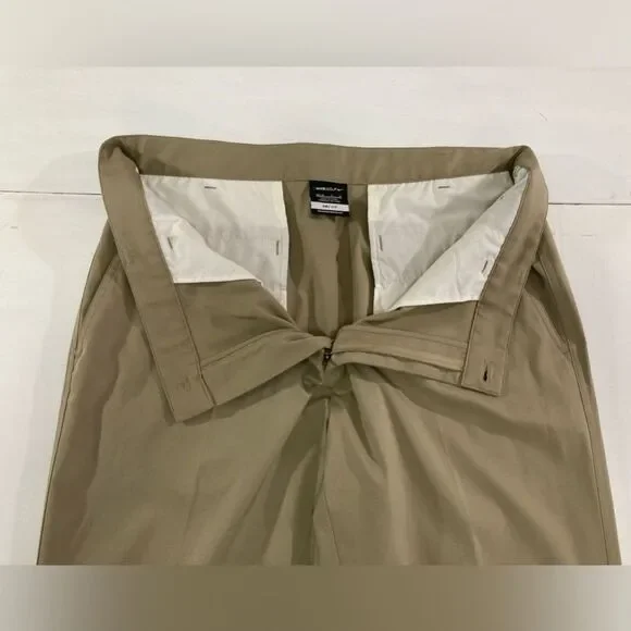 Nike Dri Fit Golf Pants Mens 34x34 Tan Lightweight Flat Front Casual - Picture 7 of 14